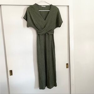 All in Favor Green Midi Dress Small
